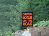 Bicycle sign on Golden Road